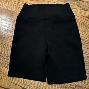 Scuba material black biker shorts, size S, 7” inseam